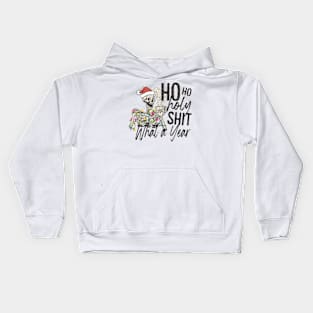 HO HO HOLY SHIT WHAT A YEAR, Skeleton Christmas Kids Hoodie